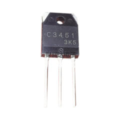SYSCOM Transistor de Potencia en Silicio tipo NPN, 500 Vc-b, 15 A. 100 Watt, TO-3PA . MOD: 2SC-3451