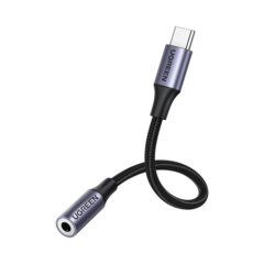 UGREEN Adaptador USB Tipo C a Jack 3.5mm / Cable de 10 cm / Soporta CTIA/OMTI / HiFi / Plug & Play / Funda Anti Torceduras / Carcasa de Aluminio / Nylon Trenzado / Llama, Escucha Música y Controla. 30632