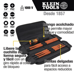 KLEIN TOOLS Juego de Desarmadores Intercambiables con Aislamiento 8 en 1. 32288 - online store