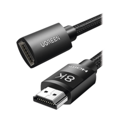 UGREEN Cable de extensión HDMI 8K / 1 Metro / Macho a Hembra / HDMI 2.1 / 8K@60Hz / Núcleo de Cobre Puro 28AWG / Soporta la Conexión de hasta 3 Metros de largo en HDMI 2.1 MOD: 40447