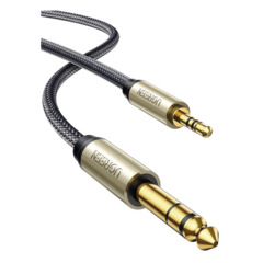 UGREEN Cable Audio Estéreo 3.5mm (1/8") TRS a 6.35mm (1/4") TS / 5 Metros / Audio de Hi-Fi / Trenza de Nylon / Blindaje Múltiple / Caja de Aleación Zinc / Núcleo de Cobre Puro / Compatibilidad Universal 40806