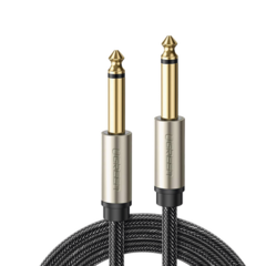 UGREEN Cable de Audio Mono 6.35mm (1/4") Macho a 6.35mm (1/4") Macho / 10 Metros / Núcleo de Cobre / Blindaje Interno / Nylon Trenzado / Color Negro 40815