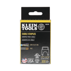 KLEIN TOOLS Paquete de 300 Grapas con Aislamiento, para Cables CAT3 y CAT5e, Cable de Altavoz y Cable de seguridad de hasta 1/4'' × 5/16'' (6 mm × 8 mm). 450-001 - buy online
