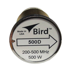 BIRD TECHNOLOGIES Elemento de 500 Watt en linea 7/8" para Wattmetro BIRD 43 en Rango de Frecuencia de 200-500 MHz MOD: 500D