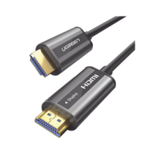 UGREEN Cable HDMI de 50 Metros por Fibra Óptica 4K@60Hz / Fibra de 4 núcleos + Cobre estañado de 7 núcleos / Compatible con HDMI 2.0 / Alta velocidad 18 Gbps / 3D / HDR / Caja de Aleacion Zinc / Premium 50219