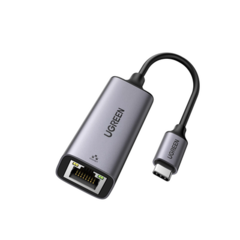 UGREEN Adaptador de Red USB-C 3.1 (5 Gbps) a RJ45 /Admite 10/100/1000 Mbps y 2.5G / Caja de aluminio / Longitud del cable 10 cm / 1 a 1 50737