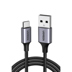 UGREEN Cable USB A a USB C / 1 Metro / Transferencia de Datos 480 Mbps / Carga Rápida de hasta 60W / Soporta QC3.0, AFC Y FCP / Resistencia de Protección Integrada / Carcasa de Aluminio y Nylon Trenzado. 60126