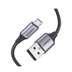 UGREEN Cable USB-A a Micro USB / Nylon Trenzado / Tecnología de Carga Rápida QC, FCP Y AFC / Soporta QC 2.0, 3.0 / Transmisión de Datos hasta 480Mbps / Recarga Segura hasta 18W / Hasta 10,000 Flexiones / Tecnología de Carga Segura. 60146