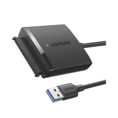 UGREEN Adaptador USB 3.0 a SATA III / Compatible con Disco Duro HDD y SSD de 2.5" y 3.5" de hasta 12 TB/ Velocidad USB 3.0 de hasta 5 Gbps / Alta Velocidad con UASP & TRIM / Cable de 50 cm 60561