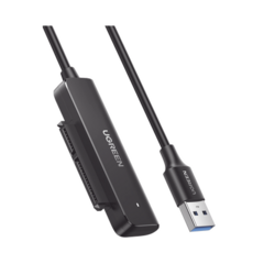 UGREEN Cable Adaptador SATA a USB 3.0 / SATA 3.0/2.0 / Soporta HDD y SSD de 2.5" / Soporta S.M.A.R.T, TRIM, UASP / No Requiere Adaptador de Corriente / Cable 50 cm 70609