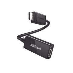 UGREEN Convertidor DisplayPort a HDMI 4K@60Hz / 3D / HDR / Blindaje interno / Boton Liberador / Largo 25cm / Carcasa de ABS / Plug & Play 70694