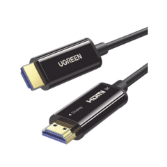 UGREEN Cable HDMI de 20 Metros por Fibra Óptica 8K@60Hz / Fibra de 4 núcleos + Cobre estañado de 7 núcleos / Compatible con HDMI 2.1 / Alta velocidad 18 Gbps / 3D / HDR / Caja de Aleacion Zinc / Premium 80408