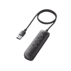 UGREEN HUB USB 3.0 a 4 Puertos USB 3.0 (5Gbps) / Cable de 1 Metro / Indicador Led / Ideal para Transferencia de Datos / Entrada Tipo C para alimentar equipos de mayor consumo como discos duros / Color Negro / 4 en 1 80657