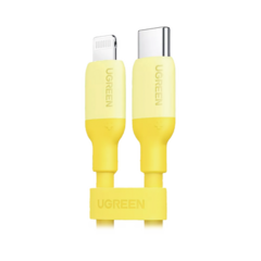 UGREEN Cable USB-C a Lightning / Certificado MFi / 1 Metro / Adecuado para iPhone, iPad, iPod / Carga Rápida PD 20W / Sincronización de Datos de hasta 480 Mbps / Goma de Silicona y TPE. / Suave al Tacto / Color Yellow MOD: 90226