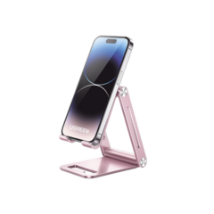 UGREEN Soporte para Teléfono Celular de Aluminio / Angulo Ajustable / Amplia Compatibilidad con dispositivos de 4.7'' a 7.9'' / Antideslizante / Antiarañazos / Plegable / Color Rosa 90460
