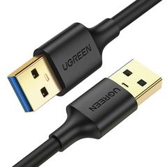 UGREEN Cable USB-A 3.0 a USB-A 3.0 / 3 Metros / Macho a Macho / Conector Niquelado / Núcleo de Cobre Estañado / Blindaje Múltiple / Velocidad 5Gbps / No Requiere Controlador / Compatible con USB 2.0 Y USB 1.1 90576