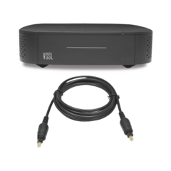 VSSL Amplificador una Zona de 2 Canales, 50 W por Canal, Con Cable TOSLINK Incluido, Transmisión por Chromecast, AirPlay, Alexa Cast, Spotify Connect MOD: A1X/TOS