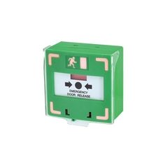 AccessPRO Estación manual de emergencia con iluminación color verde MOD: AP-GLASSG