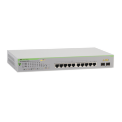 ALLIED TELESIS Switch PoE+ Gigabit WebSmart de 10 puertos 10/100/1000 Mbps (2 x Combo) + 2 puertos gigabit SFP (Combo), 75 W AT-GS950-10PS-10