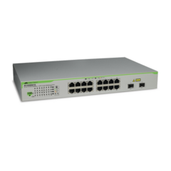 ALLIED TELESIS Switch Gigabit WebSmart de 16 puertos 10/100/1000 Mbps (2 x Combo) + 2 puertos gigabit SFP (Combo) MOD: AT-GS950-16-10