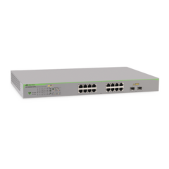 ALLIED TELESIS Switch PoE+ Gigabit WebSmart de 16 puertos 10/100/1000 Mbps (2 x Combo) + 2 puertos gigabit SFP (Combo), 185 W MOD: AT-GS950-16PS-10