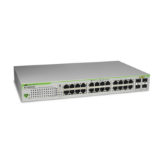 ALLIED TELESIS Switch Gigabit WebSmart de 24 puertos 10/100/1000 Mbps (4 x Combo) + 4 puertos gigabit SFP (Combo) MOD: AT-GS950-24-10