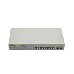 ALLIED TELESIS Switch PoE+ Gigabit WebSmart de 10 puertos 10/100/1000 Mbps (2 x Combo) + 2 puertos gigabit SFP (Combo), 75 W MOD: AT-GS950/10PS-V2