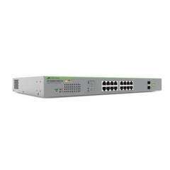 ALLIED TELESIS Switch PoE+ Gigabit WebSmart de 16 puertos 10/100/1000 Mbps (2 x Combo) + 2 puertos gigabit SFP (Combo), 185 W MOD: AT-GS950/18PS-V2-10
