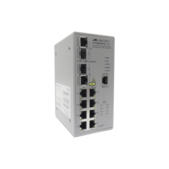 ALLIED TELESIS Switch Industrial PoE Administrable de 8 Puertos 10/100 Mbps + 2 Puertos SFP Combo, 120 W MOD: AT-IFS802SP/POE(W)-80