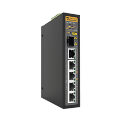ALLIED TELESIS Switch Industrial PoE+ No-Administrable de 5 Puertos 10/100/1000 Mbps (4 Puertos son PoE+) + 1 puertos SFP, 90 W MOD: AT-IS130-6GP-80