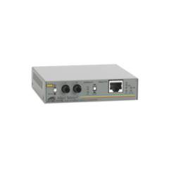ALLIED TELESIS Convertidor de medios fast ethernet a fibra óptica, conector ST, multi-modo (MMF), hasta 2 km, adaptador de alimentación multiregión MOD: AT-MC101XL-60