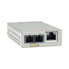 ALLIED TELESIS Convertidor de medios Fast Ethernet a fibra óptica, conector SC, multimodo (MMF), distancia hasta 2 km MOD: ATMMC200/SC90