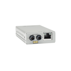 ALLIED TELESIS Convertidor de medios fast ethernet a fibra óptica, conector ST, multimodo (MMF), distancia hasta 2 km MOD: AT-MMC200/ST-90