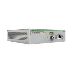 ALLIED TELESIS Convertidor de medios Gigabit Ethernet PoE+ a fibra óptica, conector LC, multimodo (MMF), distancia hasta 550 m MOD: AT-PC2000/LC-90