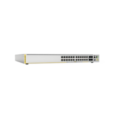ALLIED TELESIS Switch PoE+ Capa 3, 24 puertos 10/100/1000 Mbps + 4 puertos SFP+ 10 G, 185 W, fuente de alimentación simple MOD: AT-X510L-28GP-10