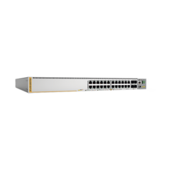 ALLIED TELESIS Switch PoE+ Stackeable Capa 3, 20 puertos 10/100/1000 Mbps + 4 x 100M/1G/2.5/5G-T + 4 puertos SFP+ 10 G, hasta 740 W, fuente redundante MOD: AT-X530-28GPXM-10