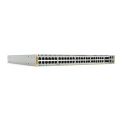 ALLIED TELESIS Switch PoE+ Stackeable Capa 3, 48 puertos 10/100/1000 Mbps + 4 puertos SFP+ 10 G y dos bahías hotswap PSU, Versión Federal MOD: AT-X930-52GPX-901