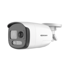 EPCOM Bala TURBOHD 1080p / Imagen a Color 24/7 / Lente 2.8 mm / Luz Blanca 40 mts / Exterior IP67 / WDR 130dB / Sensor PIR / Micrófono Integrado / Sirena Integrada / Salida de alarma / Estrobo ROJO - AZUL B8-TURBO-T