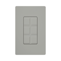 LUTRON ELECTRONICS Placa de 6 puertos color gris MOD: CA6PFGR