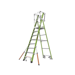 Little Giant Ladder Systems Escalera Fija de 8' (2.4m) de Fibra de Vidrio con Jaula y Peldaños de Aluminio. (SKU:19708-146). MOD: CAGE-FIX-8FT