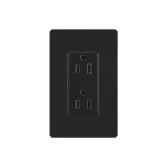 LUTRON ELECTRONICS Tomacorriente, receptaculo convencional 120V, 15A, color negro. MOD: CAR-15-BL-S