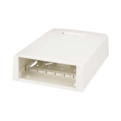 PANDUIT Caja de Montaje en Superficie, Con Accesorio para Resguardo de Fibra Óptica, Para 12 Módulos Mini-Com, Color Blanco Mate MOD: CBXF12IW-AY