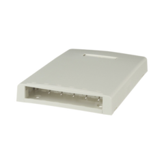 PANDUIT Caja de Montaje en Superficie, Con Accesorio para Resguardo de Fibra Óptica, Para 6 Módulos Mini-Com, Color Blanco Mate MOD: CBXF6IW-AY