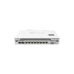 MIKROTIK Cloud Core Router, CPU 9 Núcleos,7 Puertos Gigabit, 1 Combo TP/SFP, 1 puerto SFP+, 2 GB memoria y enfriamiento pasivo MOD: CCR1009-7G-1C-1S+PC