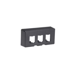 PANDUIT Placa de Mobiliario Modular Estándar, Salidas Para 3 Puertos Mini-Com, Color Negro CFFPE3BL