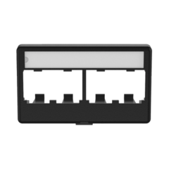 PANDUIT Placa de Mobiliario Modular Estándar, Salidas Para 4 Puertos Mini-Com, Color Negro MOD: CFFPL4BL