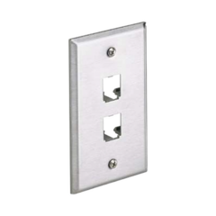 PANDUIT Placa de Pared Vertical, de Acero Inoxidable, Salida Para 2 Puertos Mini-Com MOD: CFP2SY