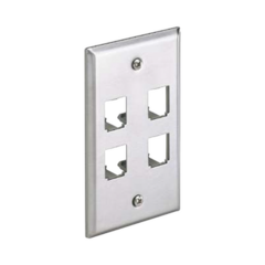 PANDUIT Placa de Pared Vertical, de Acero Inoxidable, Salida Para 4 Puertos Mini-Com MOD: CFP4SY