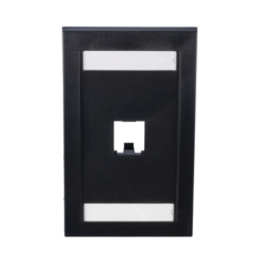 PANDUIT Placa de Pared Vertical Ejecutiva, Salida de 1 Puerto Mini-Com, Con Espacios Para Etiquetas, Color Negro MOD: CFPE1BLY