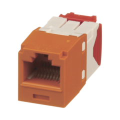 PANDUIT Conector Jack RJ45 Estilo TG, Mini-Com, Categoría 5e, de 8 posiciones y 8 cables, Color Naranja MOD: CJ5E88TGOR